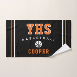 Basketbalicoon, aangepaste naam en school, teamcad handdoek