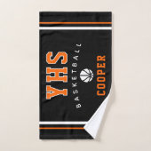 Basketbalicoon, aangepaste naam en school, teamcad handdoek (Handdoek)
