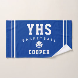 Basketbalicoon, aangepaste naam en school, teamcad handdoek