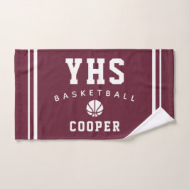 Basketbalicoon, aangepaste naam & school, teamcade handdoek