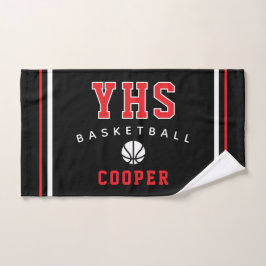 Basketbalicoon, aangepaste naam & school, teamcade handdoek