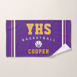 Basketbalicoon, aangepaste naam & school, teamcade handdoek