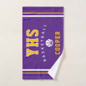 Basketbalicoon, aangepaste naam & school, teamcade handdoek (Handdoek)