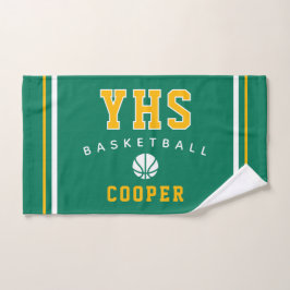Basketbalicoon, aangepaste naam & school, teamcade handdoek
