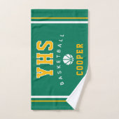 Basketbalicoon, aangepaste naam & school, teamcade handdoek (Handdoek)