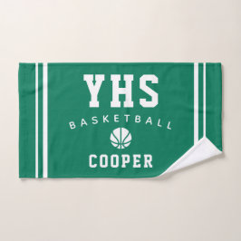 Basketbalicoon, aangepaste naam & school, teamcade handdoek