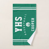 Basketbalicoon, aangepaste naam & school, teamcade handdoek (Handdoek)