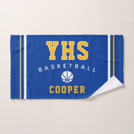 Basketbalicoon, aangepaste naam & school, teamcade handdoek
