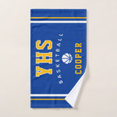 Basketbalicoon, aangepaste naam & school, teamcade handdoek (Handdoek)
