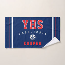 Basketbalicoon, aangepaste naam & school, teamcade handdoek