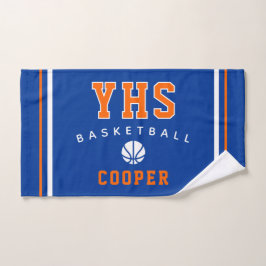 Basketbalicoon, aangepaste naam & school, teamcade handdoek