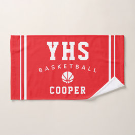 Basketbalicoon, aangepaste naam & school, teamcade handdoek
