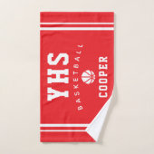 Basketbalicoon, aangepaste naam & school, teamcade handdoek (Handdoek)