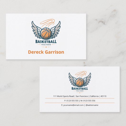 Basketbalinstructeur | Coach | Trainer Visitekaartje (Voorkant / Achterkant)
