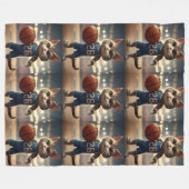 basketbalkat, fleece deken (Voorkant (Horizontaal))