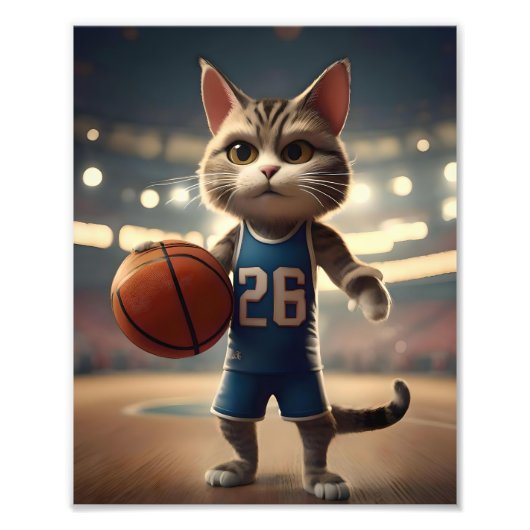 basketbalkat, foto afdruk (Voorkant)