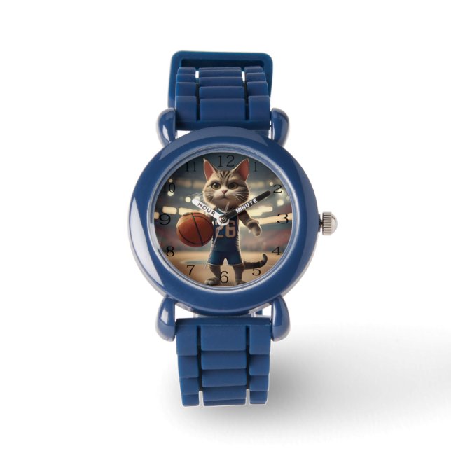 basketbalkat, horloge (Voorkant)
