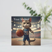 basketbalkat, kaart (Staand voorkant)