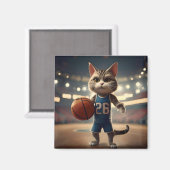 basketbalkat, magneet (Voorkant / Achterkant)