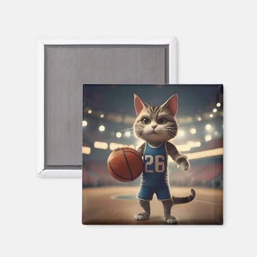 basketbalkat, magneet (Voorkant / Achterkant)