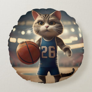 basketbalkat, rond kussen