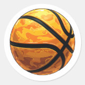 BASKETBALKLASSIEKER RONDE STICKER (Voorkant)