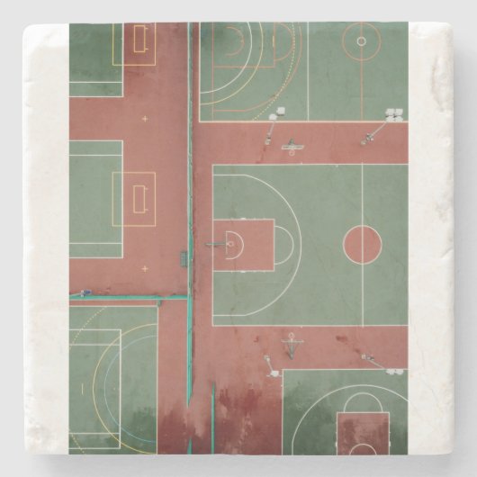 Basketball 110 stenen onderzetter (Voorkant)