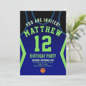 Basketball 12 Birthday Invitation  Kaart (Staand voorkant)