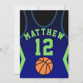 Basketball 12 Birthday Invitation  Kaart (Achterkant)