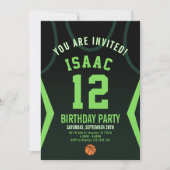 Basketball 12 Birthday Invitation Kaart (Voorkant)