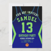 Basketball 13 Birthday Invitation  Kaart (Voorkant)