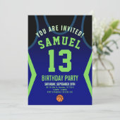 Basketball 13 Birthday Invitation  Kaart (Staand voorkant)