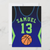 Basketball 13 Birthday Invitation  Kaart (Achterkant)