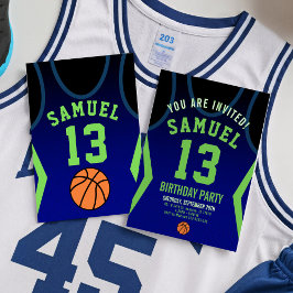 Basketball 13 Birthday Invitation  Kaart
