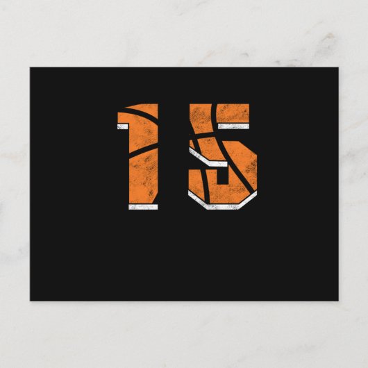 Basketball 15 th Birthday Celebration Sports Gift Briefkaart (Voorkant)
