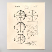 Basketball 1929 Patent Art Old Peper Poster (Voorkant)