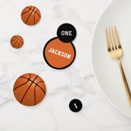 Basketball 1e verjaardag uniek decor confetti