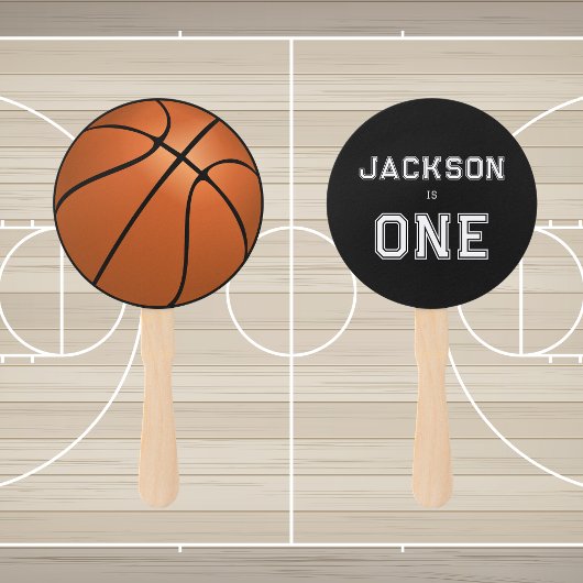 Basketball 1e verjaardag uniek decor handwaaier