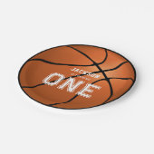 Basketball 1e verjaardag Unieke Papieren Bordje (Gekanteld)