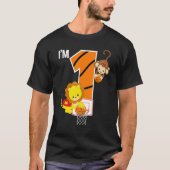 Basketball 1st Birthday Lion Monkey Zoo Anim T-shirt (Voorkant)