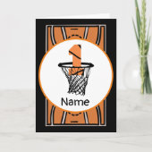 Basketball 1st Birthday met nummer in mini-hoepel Kaart (Voorkant)