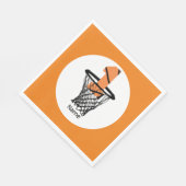 Basketball 1st Birthday met nummer in mini-hoepel Servet (Hoek)