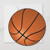 Basketball 1st Birthday Unieke Ronde Uitnodiging (Achterkant)