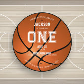 Basketball 1st Birthday Unieke Ronde Uitnodiging
