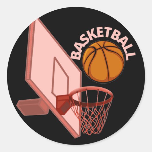 Basketball 2 ronde sticker (Voorkant)