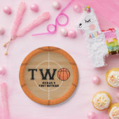 Basketball 2e verjaardag papieren bordje (Feest)