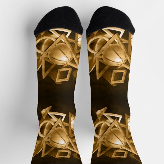Basketball 3D abstract goud Sokken (Top)