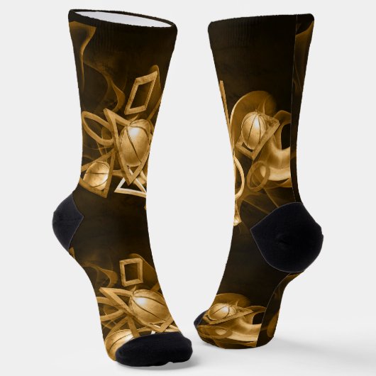 Basketball 3D abstract goud Sokken (Gebogen)
