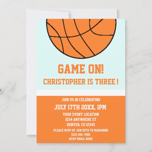 Basketball 3rd Birthday Kaart (Voorkant)