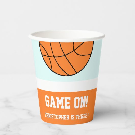 Basketball 3rd Birthday Papieren Bekers (Voorkant)